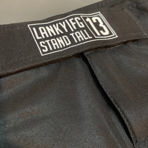 Lanky Black Fight Shorts - Traditional Cut