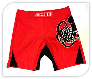 Lanky Red Fight Shorts - Short Cut