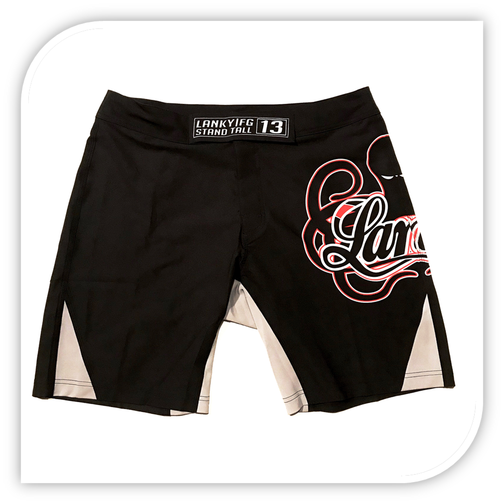 Lanky Black Fight Shorts - Short Cut