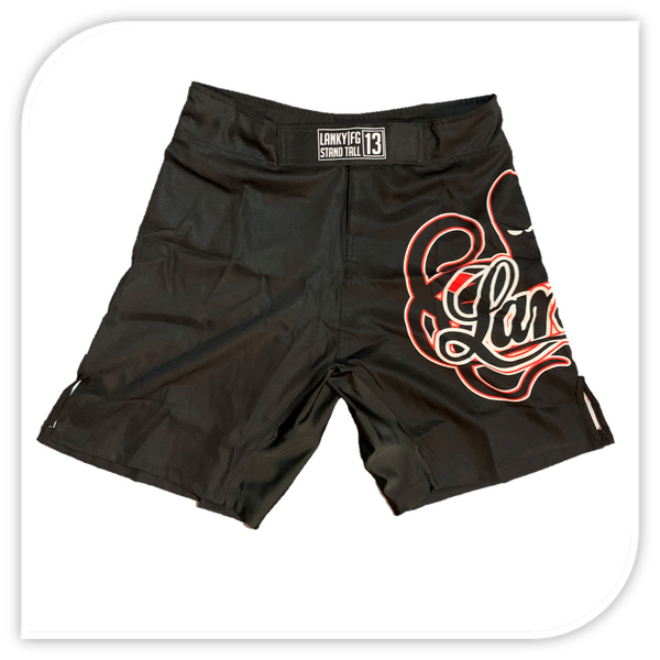 Lanky Black Fight Shorts - Traditional Cut